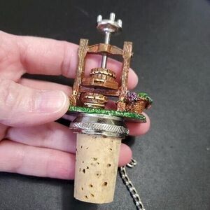 G. Esmond pewter wine press bottle stopper